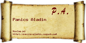 Panics Aladin névjegykártya
